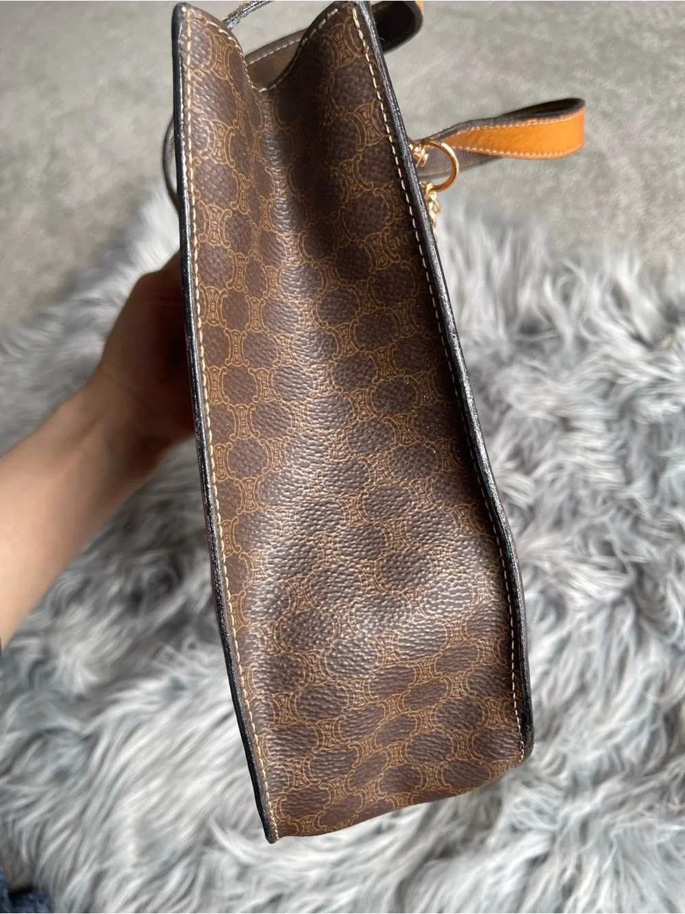 Authentic vintage Celine canvas satchel bag